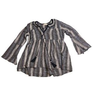 Women’s Altar’d State Serenity Top large emroided tassled flutter sleeve U669